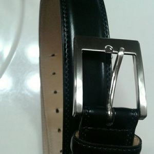 Black leather dress belt